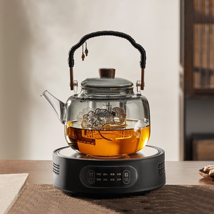 大容量玻璃茶壶家用可电陶炉加热提梁壶耐高温蒸煮两用泡茶壶单壶