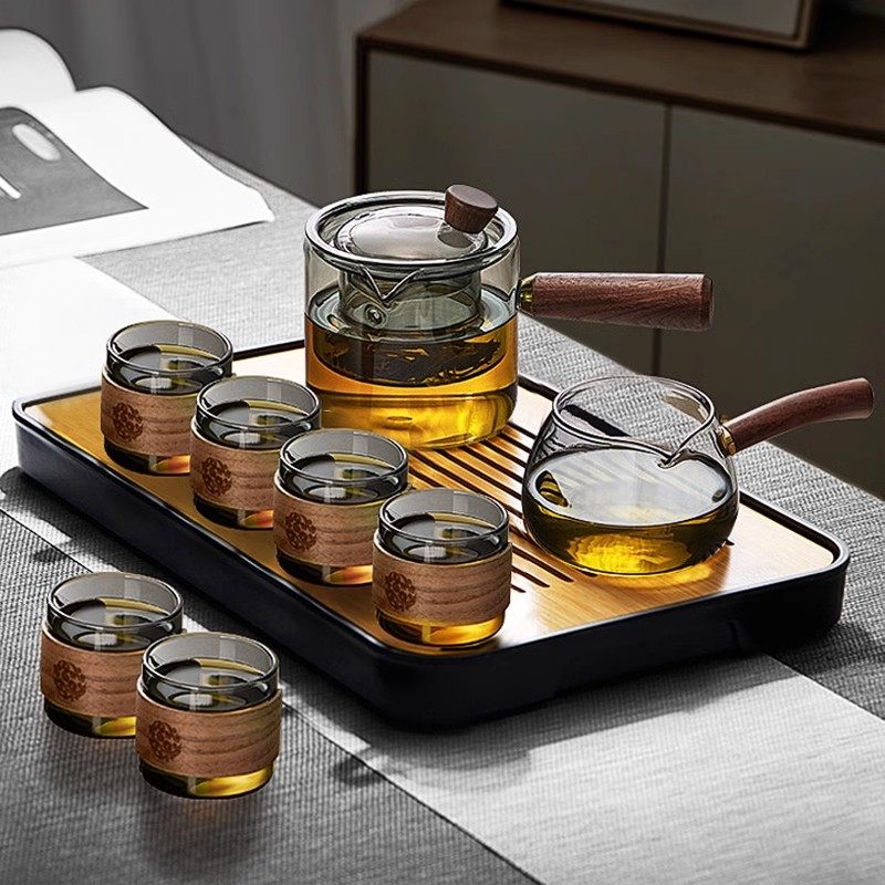 玻璃茶具套装2025新款家用喝茶功夫茶具耐高温茶杯茶盘泡茶壶整套