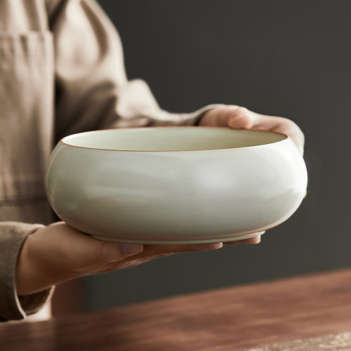 汝窑茶洗大号陶瓷茶渣缸