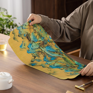 茶巾茶席家用客厅吸水加厚高档茶布毛巾2025新款 新中式 禅意茶台布