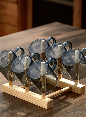 忆壶茶玻璃小茶杯青灰色带把手品茗杯耐热家用喝茶小杯子功夫茶具