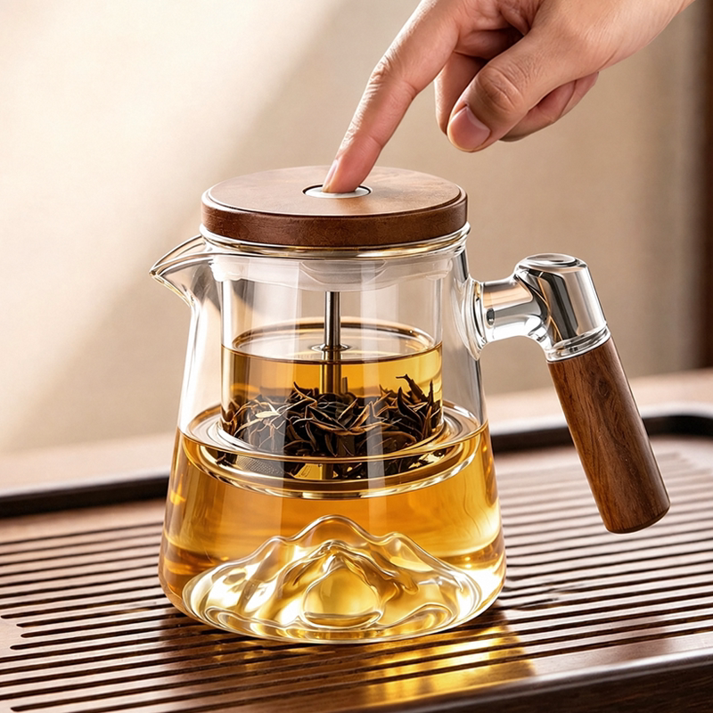【大容量飘逸壶】一键茶水分离