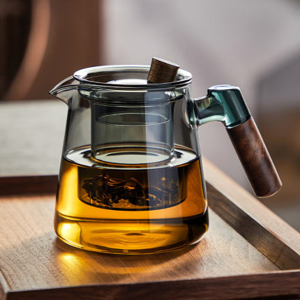 忆壶茶玻璃茶壶泡茶家用2025新款耐高温茶具套装煮泡茶器木把单壶