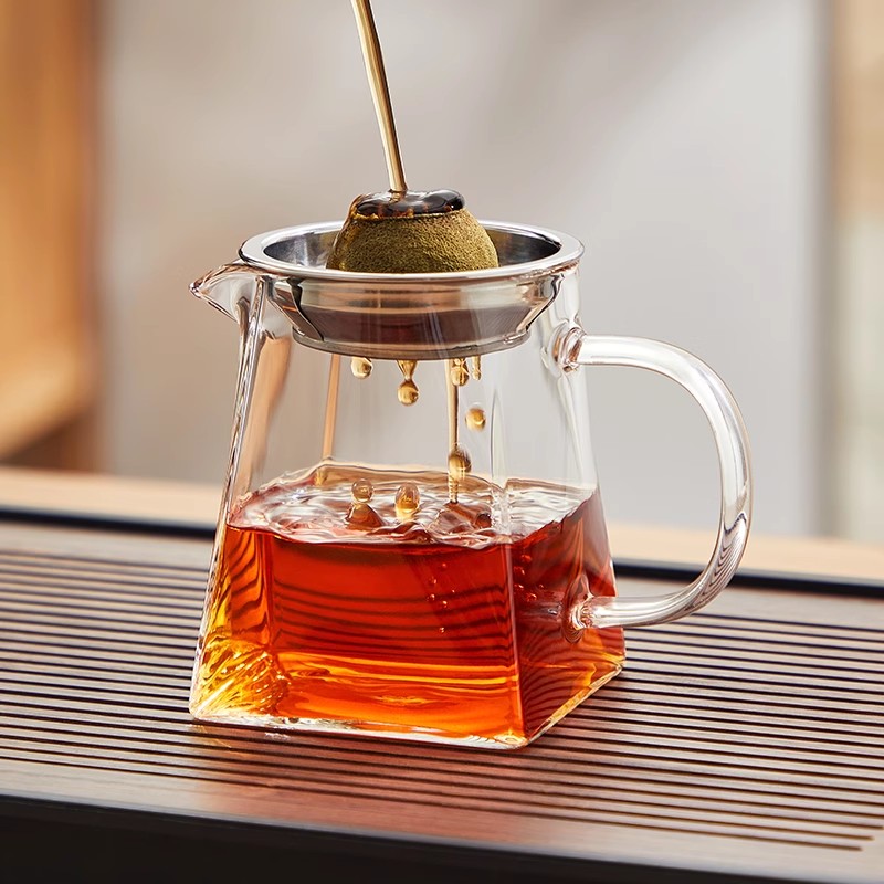 公道杯功夫茶具公杯耐热高硼硅玻璃加厚茶杯茶漏过滤网分茶器