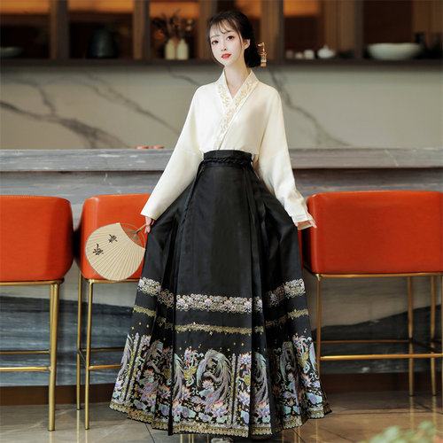 凤兮|明制织金马面裙套装汉服女