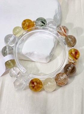 天然水晶手串女款黄塔晶手链送女友闺蜜生日礼物10-12