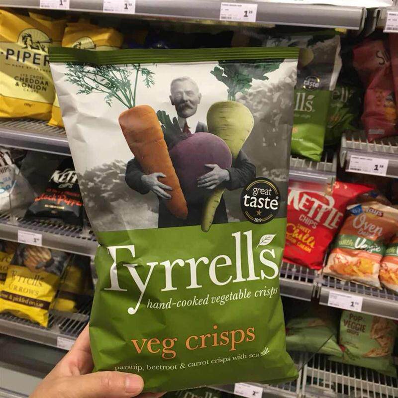 英国Tyrrells甜辣椒芝士味手工薯片休闲进口零食150g