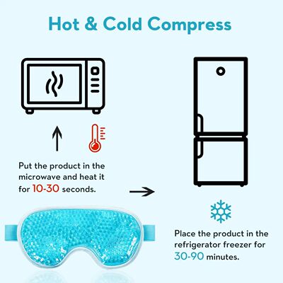 Cooling Eye Mask with Gel Bead Reusable Cold Compress Ice Pa