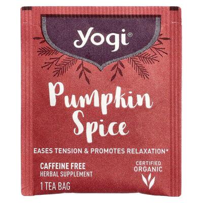 美国YogiTea 南瓜香料茶肉桂菊苣根丁香花洋甘菊花无咖啡因16茶包