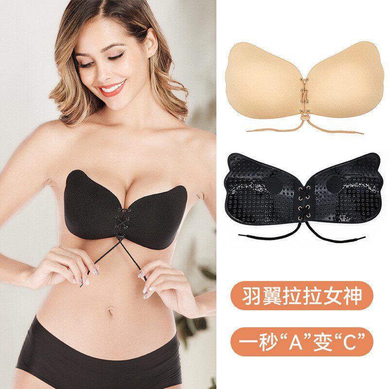 【防水防汗】夏季薄款胸贴小胸显大厚款隐形聚拢文胸透明肩带乳贴