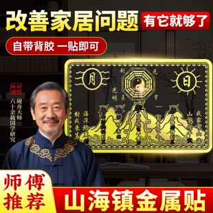 八寸山海镇金属贴纸解决室外大门对邻居门八卦镜挂件双麒麟山海镇