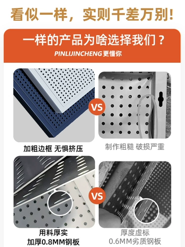 Настенная доска с отверстиями для инструментов, многофункциональная подвесная доска, настенная стойка для хранения, перфорационная фурнитура, органайзер из нержавеющей стали, стеллаж для хранения