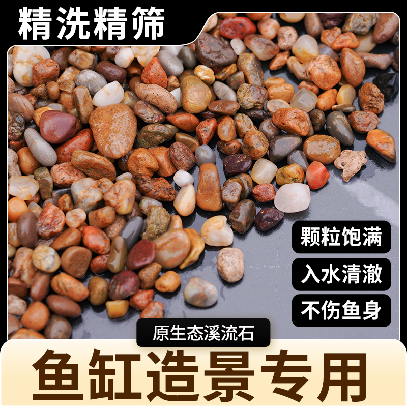 溪流石底砂天然原生态鱼缸造景