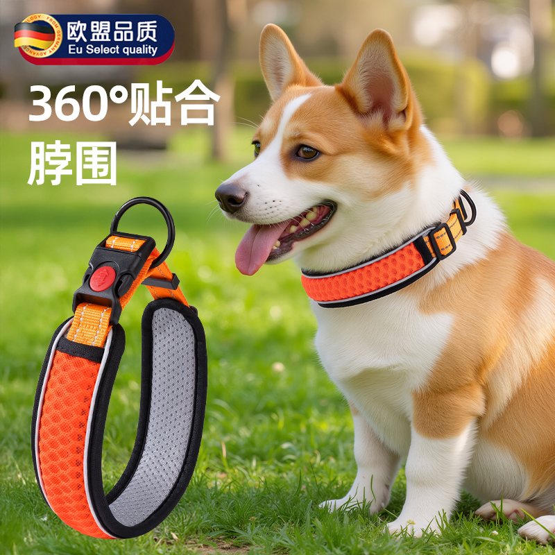 狗狗项圈牵引绳脖圈脖套遛狗绳子狗链颈圈大小中型犬柯基宠物狗圈