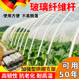 新型小拱棚支架实心玻璃纤维杆棒大棚支架拱杆骨架农家用菜棚支架