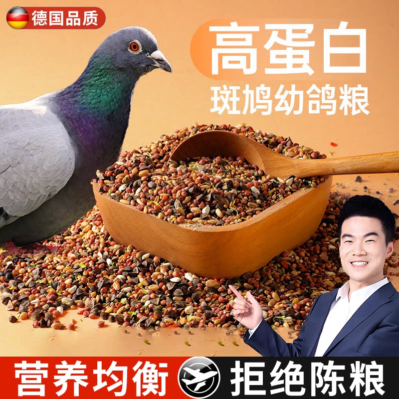 德国鸽子食粮斑鸠饲料鸟食信鸽赛鸽小颗粒幼鸽粮高粱小麦营养下蛋