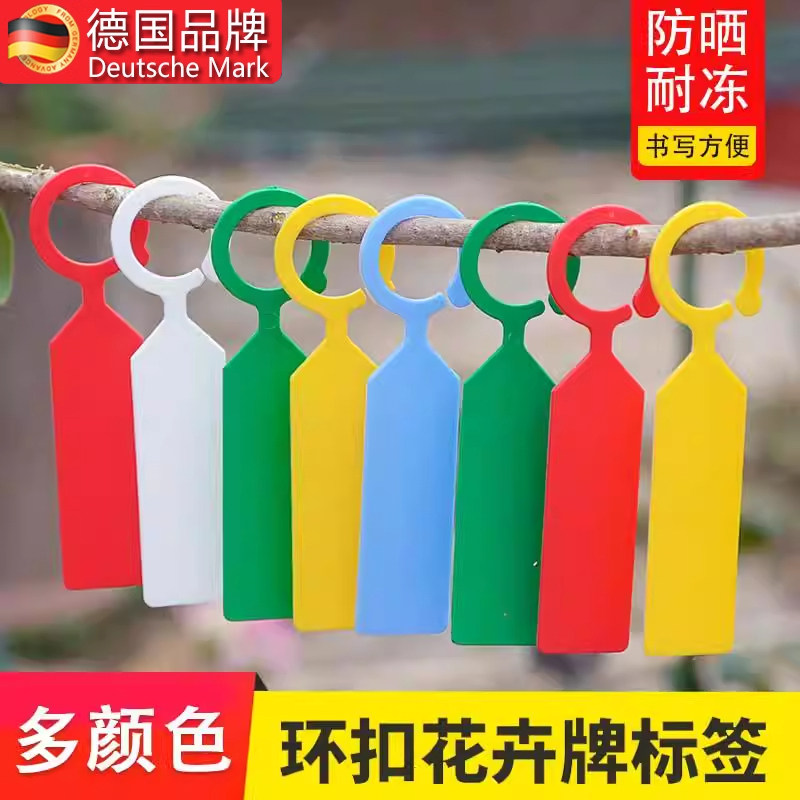 园艺标签环扣加厚塑料防水苗木花卉葡萄西瓜果树植物品种标记挂牌
