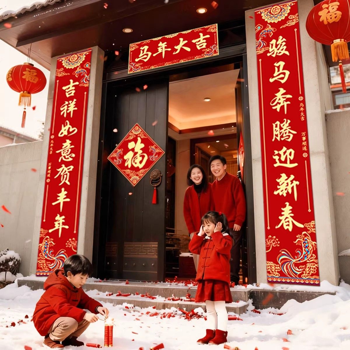 马年对联春联纸2026年新款家用大门装饰春节福字门贴布置装扮道具,节庆用品/礼品,对联,淘宝优惠券,粉丝福利购,淘宝优惠卷