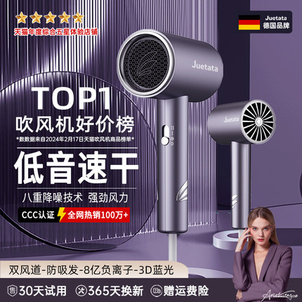 爵太太Juetata高速吹风机家用负离子护发大功率风力恒温速干风筒