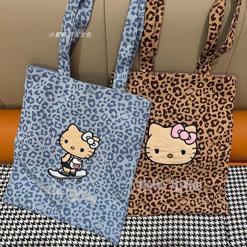 Hellokitty烫钻单肩购物托特包