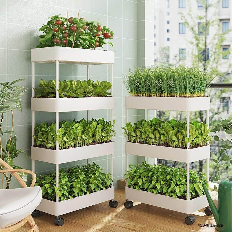 家用楼顶阳台多层种菜架庭院种植立体组合专用箱室外带轮移动花架