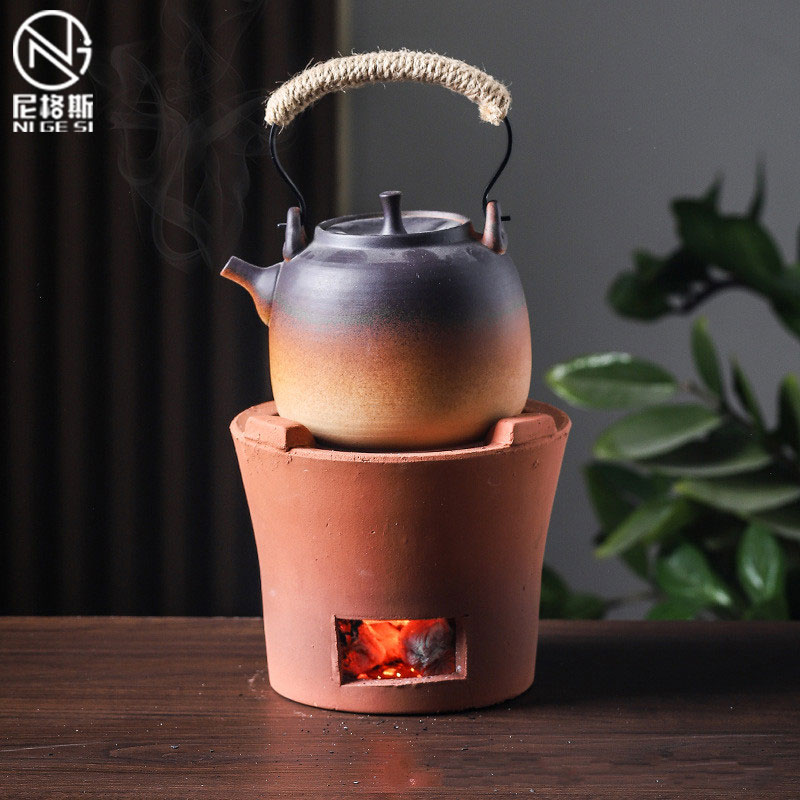 老式炭炉红泥小火炉围炉碳炉烧炭煮茶炉柴火炉子烤茶家用室内暖茶图片