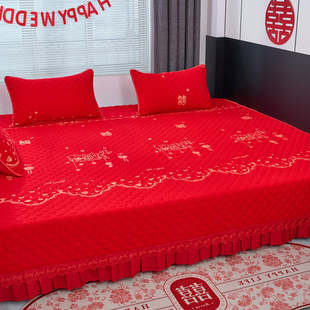 高级感榻榻米的专用床单四季通用纯棉炕单大红结婚喜庆床盖可定制