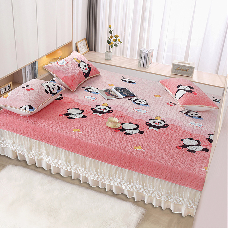 春荣牛奶绒夹棉绗缝榻榻米床盖