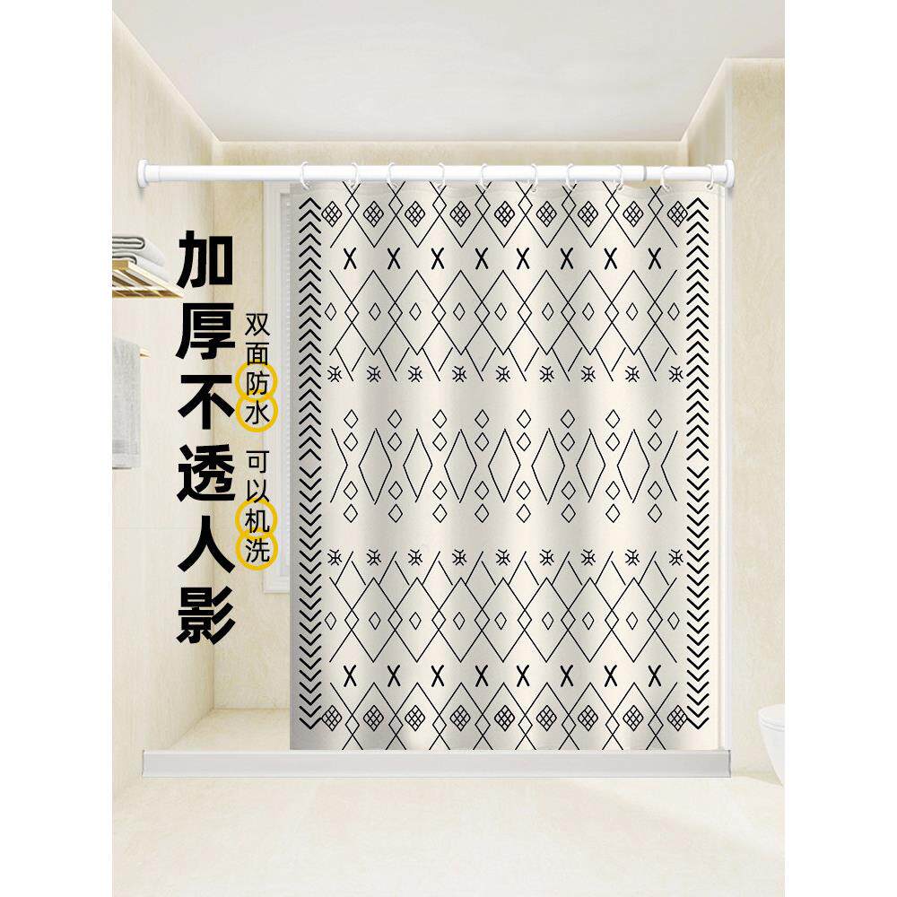 休闲磁浴帘,防水布,加厚防霉隔断帘,高档浴室门帘,免打孔浴室