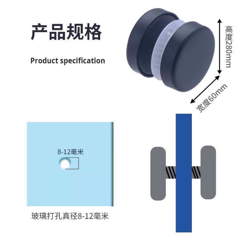 淋浴房玻璃孔堵头浴室玻璃门装饰盖推拉门移门单孔装饰帽小拉手