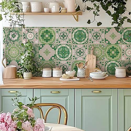 春日迟迟| 覆古摩洛哥风格厨房磁砖贴画遮丑补洞翻新贴纸防水加厚