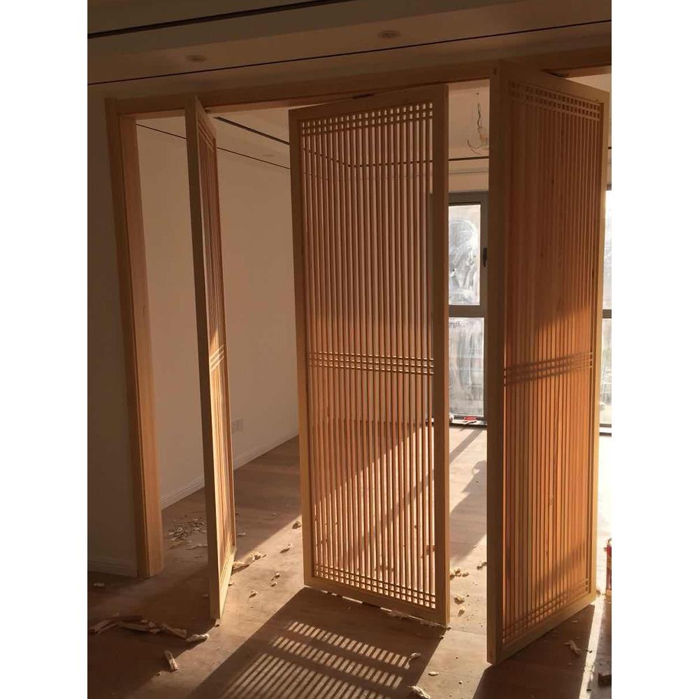 中式旋转门实木屏风镂空隔断入口花格古色古香门窗原木格栅榫卯可