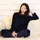 长裤 睡衣女秋冬网红款 爸妈中老年情侣珊瑚绒休闲家居圆领2020新款