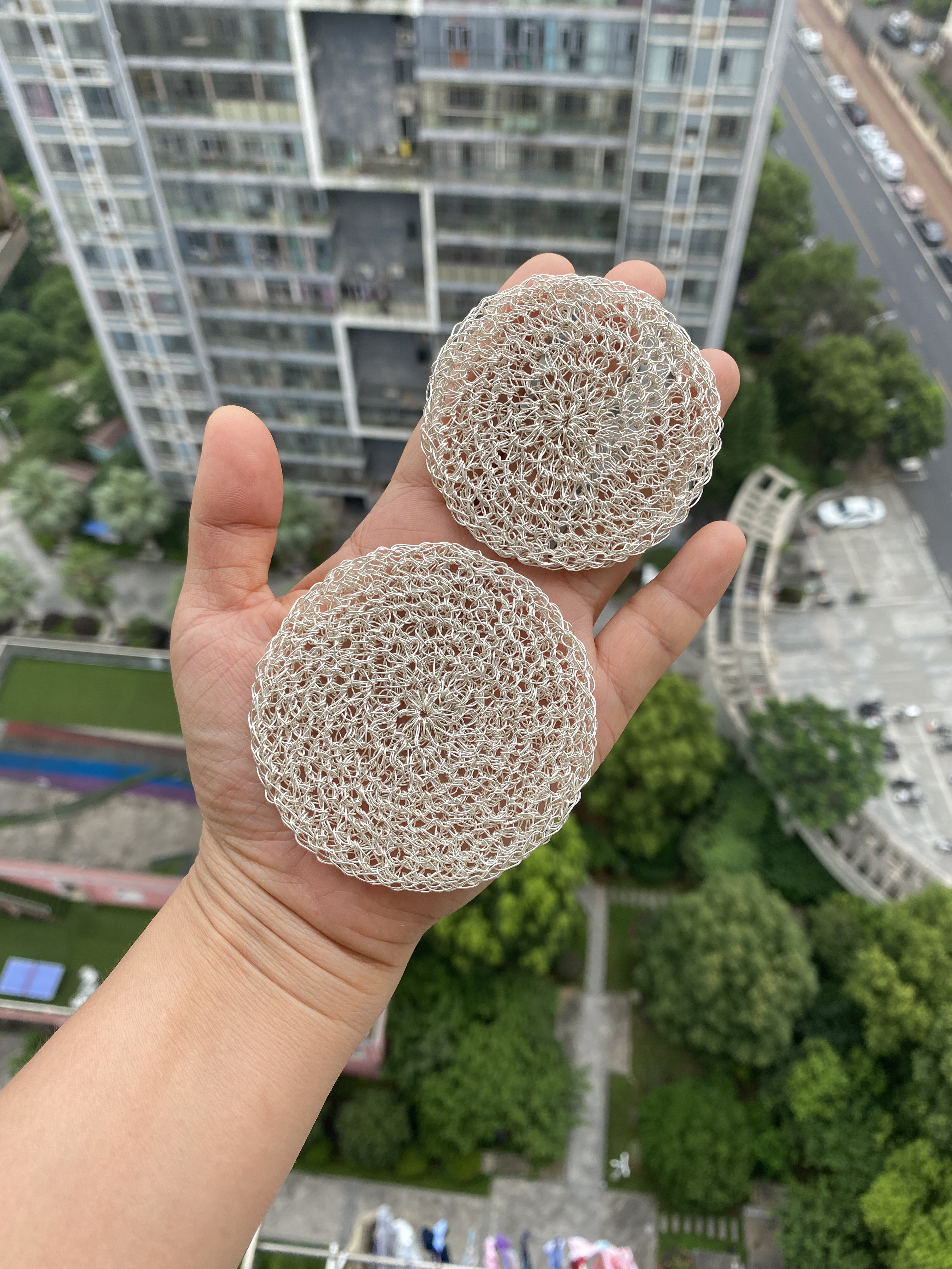 手工钩织铜丝壶垫金属壶垫款茶垫杯垫金属杯垫金色隔热垫双层加厚