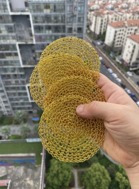 手工钩织紫铜镀金隔热垫高端轻奢茶壶垫茶杯垫中式壶承垫加厚款