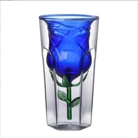 Blue Rose Double -Layer Cup