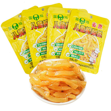 国灿儿童榨菜丝去皮脆爽开味爽口下饭菜开袋即食佐餐小菜外婆菜