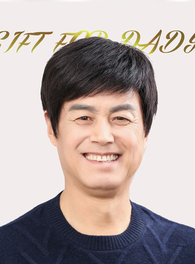 中老年男款自然逼真中年男士短发仿真人发丝假发头套 jiafa