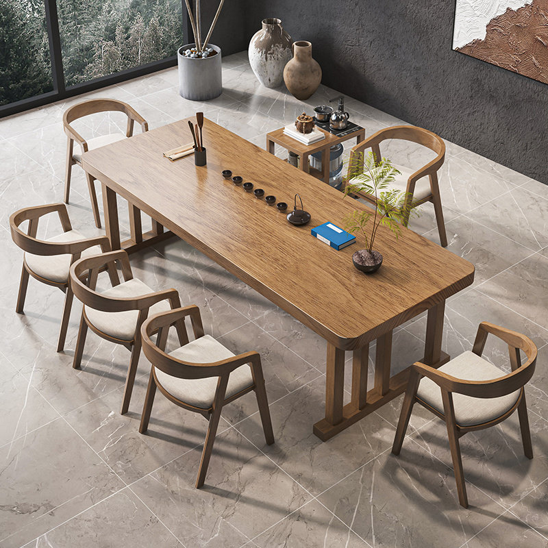 现代简约功夫实木茶桌椅组合新中式高端客厅家用办公室禅意泡茶台