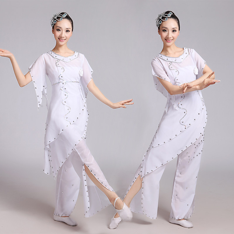 古典舞蹈服雪中梅独舞民族表演服装秧歌服女飘逸演出服