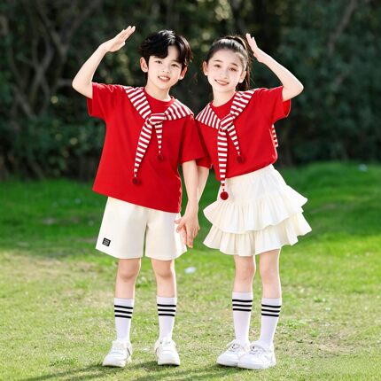 六一儿童合唱演出服幼儿园毕业照班服啦啦队表演小学生运动会服装