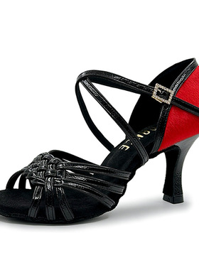 KC DANCE品牌成人女士专业室内拉丁舞牛皮软底拉丁舞室内跳舞鞋