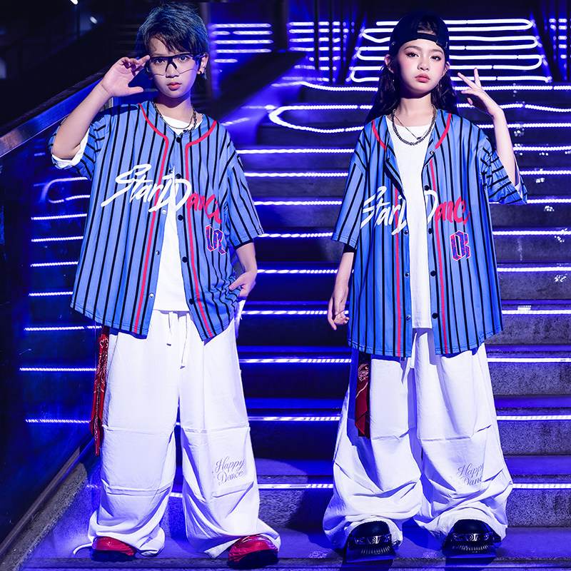 街舞儿童潮服酷帅hiphop服装男女架子鼓表演服嘻哈幼儿舞蹈演出服图片