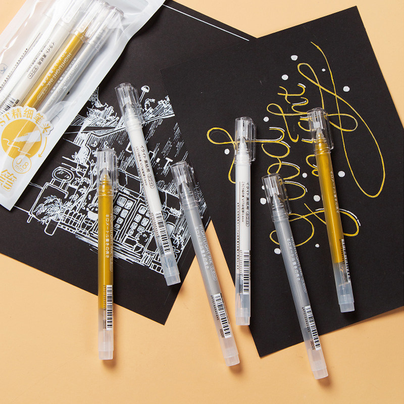 绘图黑卡纸用 特种彩色高光笔0.