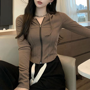 不规则运动连帽防晒衣针织开衫设计感小众独特别致上衣外套女春夏