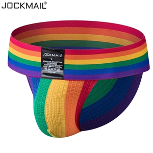JOCKMAIL男士内裤性感超宽腰带潮高叉三角裤彩虹青年运动健身透气