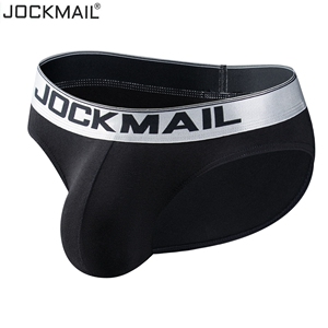 JOCKMAIL2021男士内裤三角纯棉大囊袋透气运动修身立体性感裤衩白