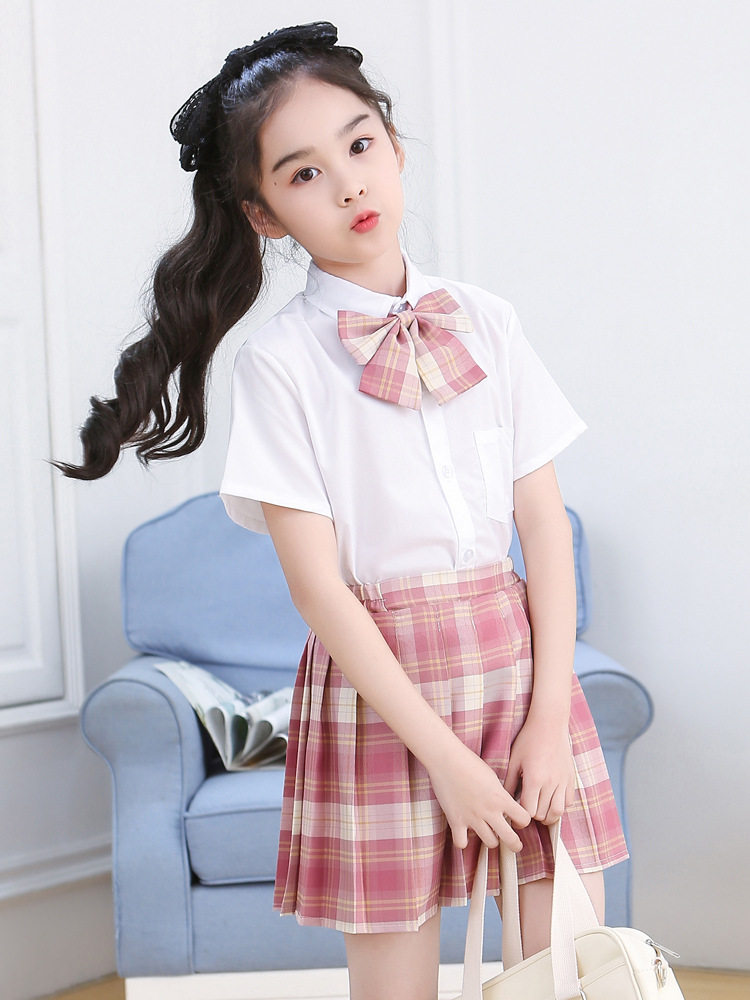 儿童jk制服裙原创正版套装春秋新款百褶格裙日系学院风全套防走光