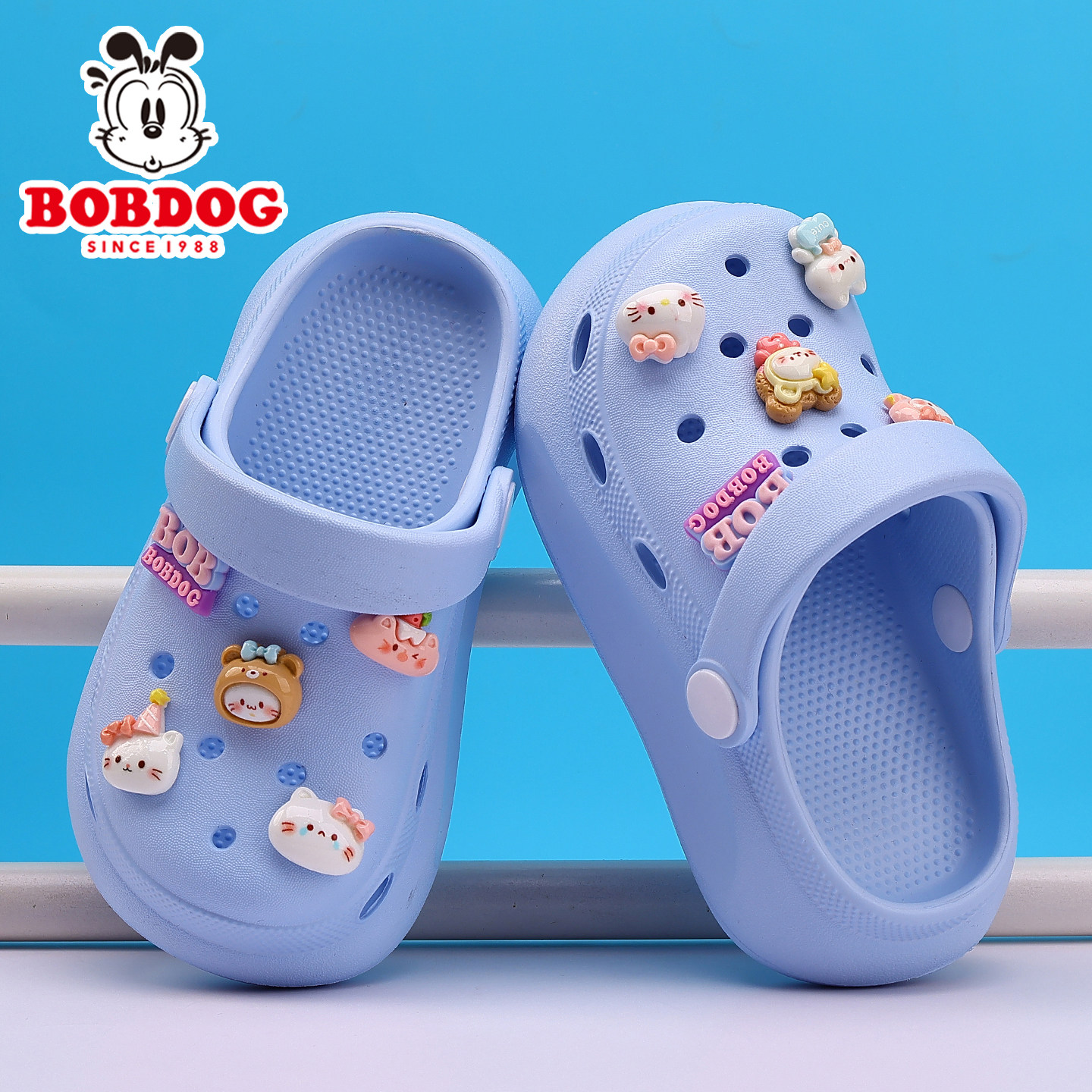 巴布豆儿童洞洞鞋男童女童拖鞋防滑男孩室内卡通女孩新款宝宝夏季