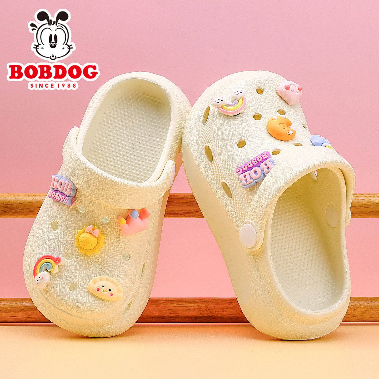 巴布豆儿童洞洞鞋男童女童拖鞋防滑沙滩凉鞋新款沙滩鞋宝宝卡通风